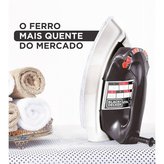 Ferro A Seco Cromado Black+Decker 127v Com Base De Alumínio